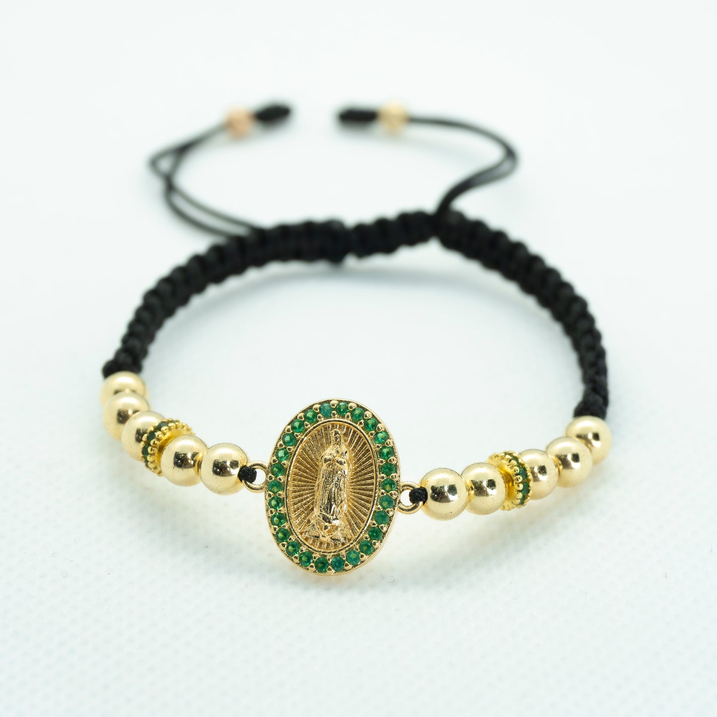 PULSERA TEJIDA VIRGEN GUADALUPE CON CIRCONES V.