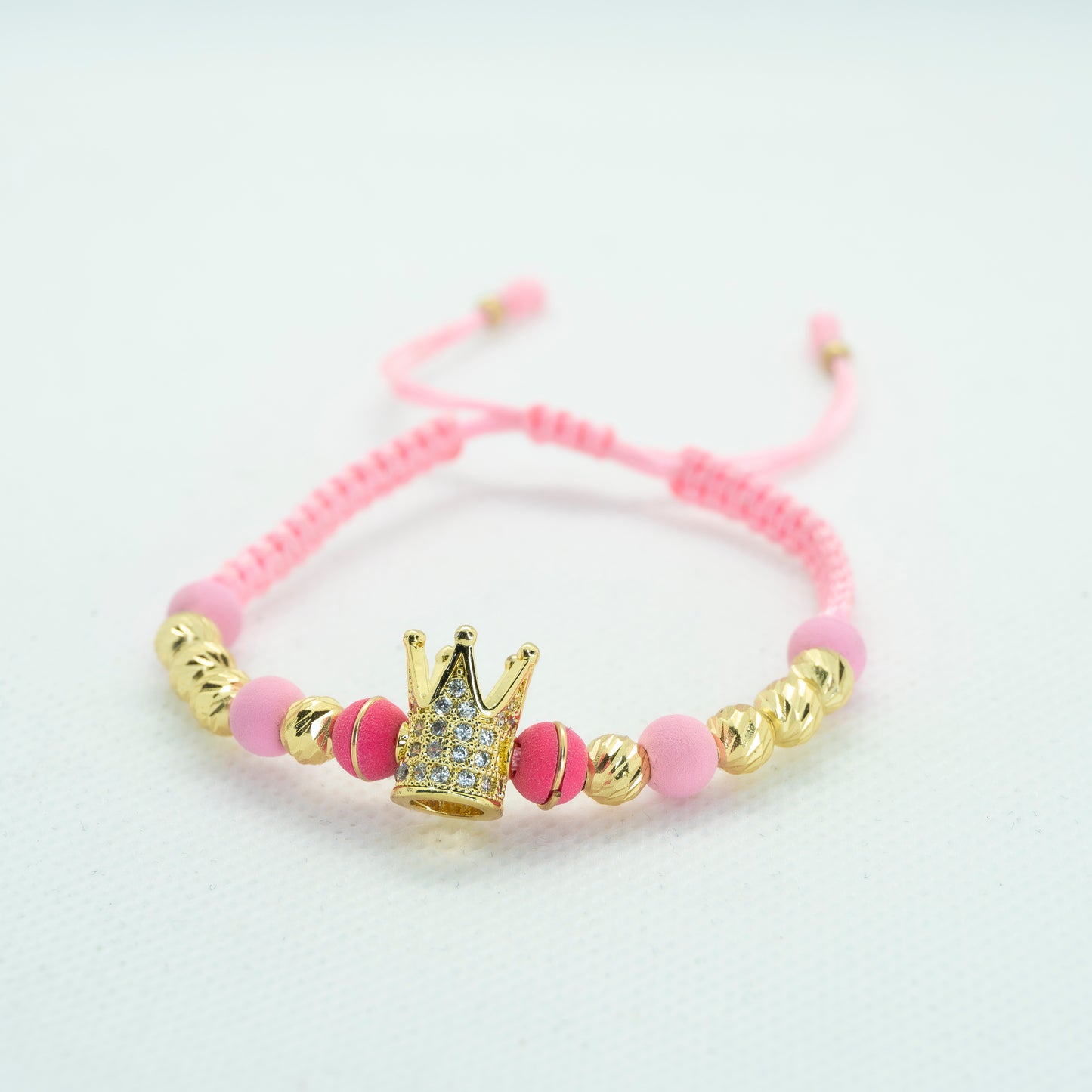 PULSERA TEJIDA CON BALIN NEOPRENO ARG. DIJE CORONA