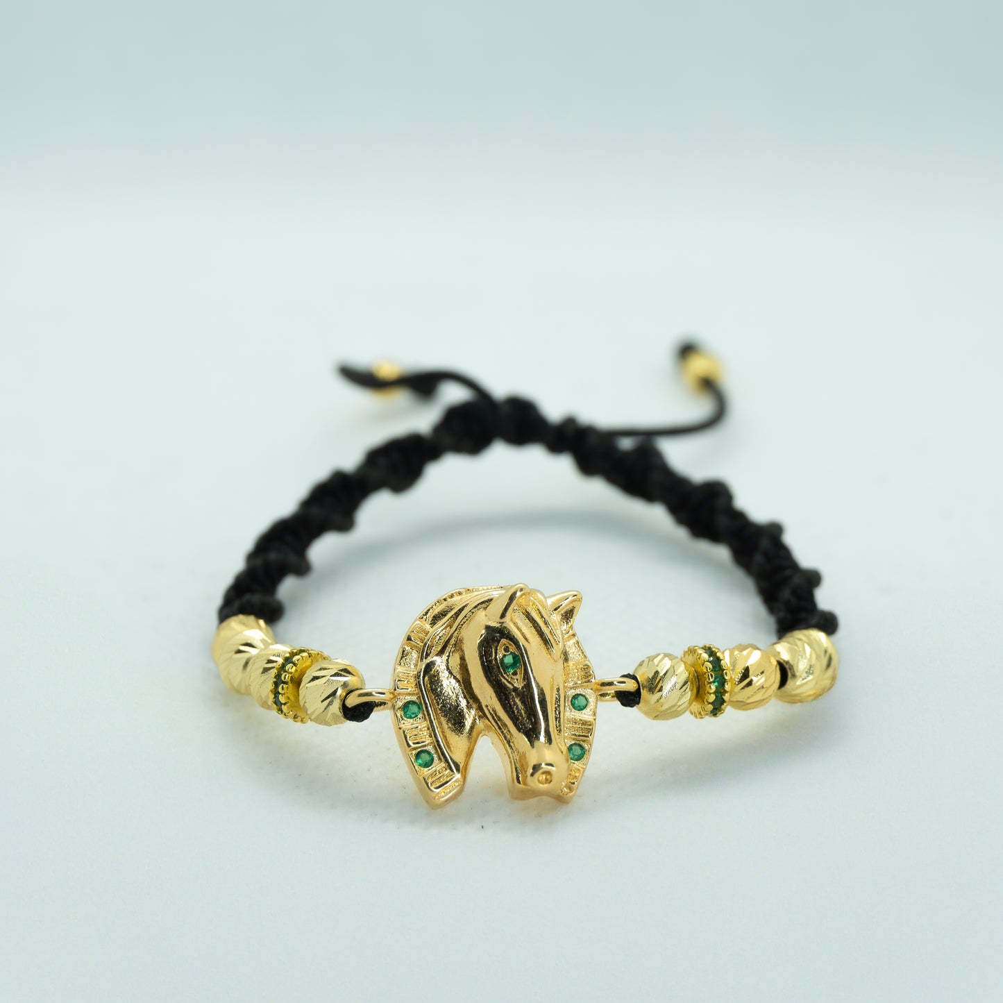 PULSERA TEJIDA CON DIJE CABALLO HERRADURA