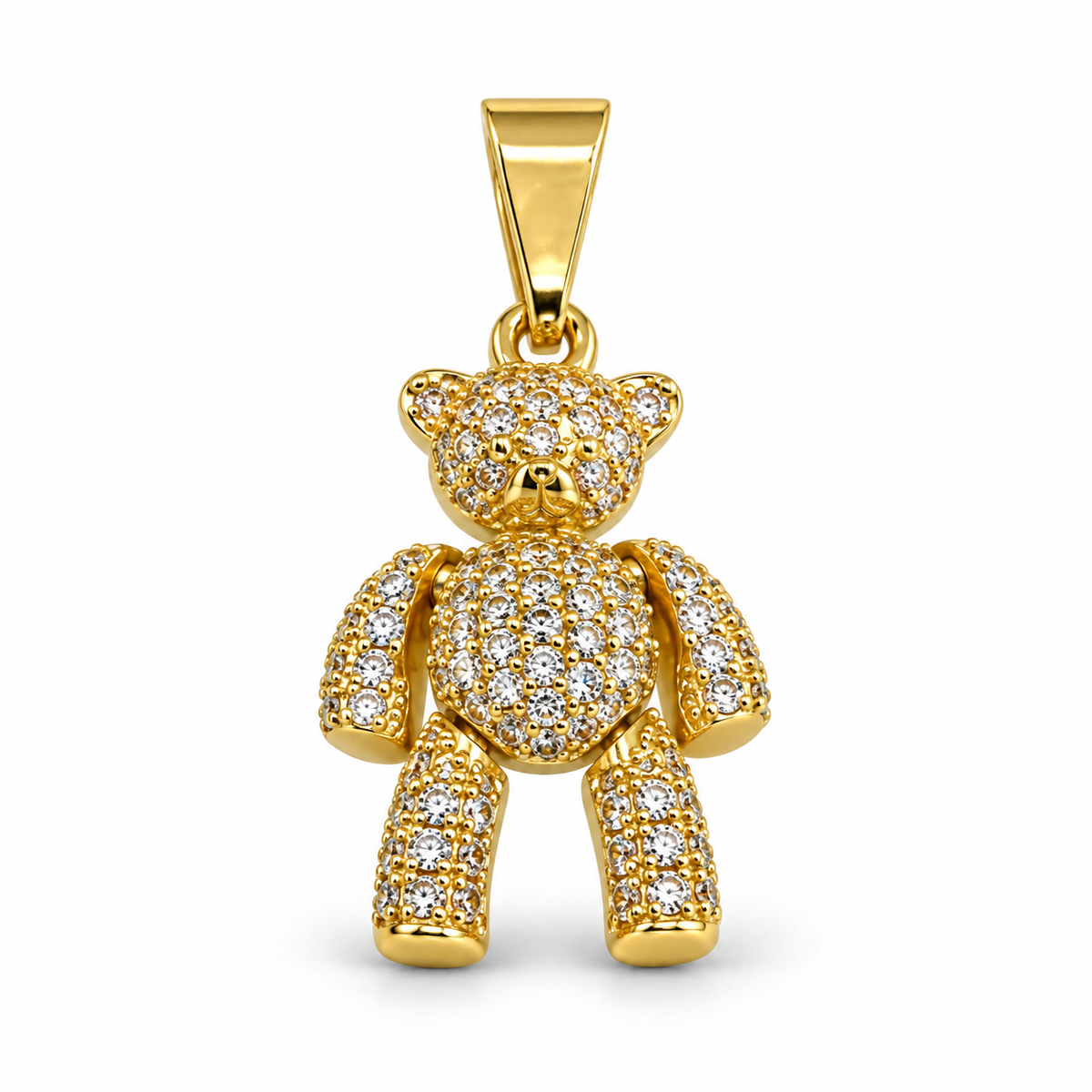 Dije Oso circonado blanco sin cadena