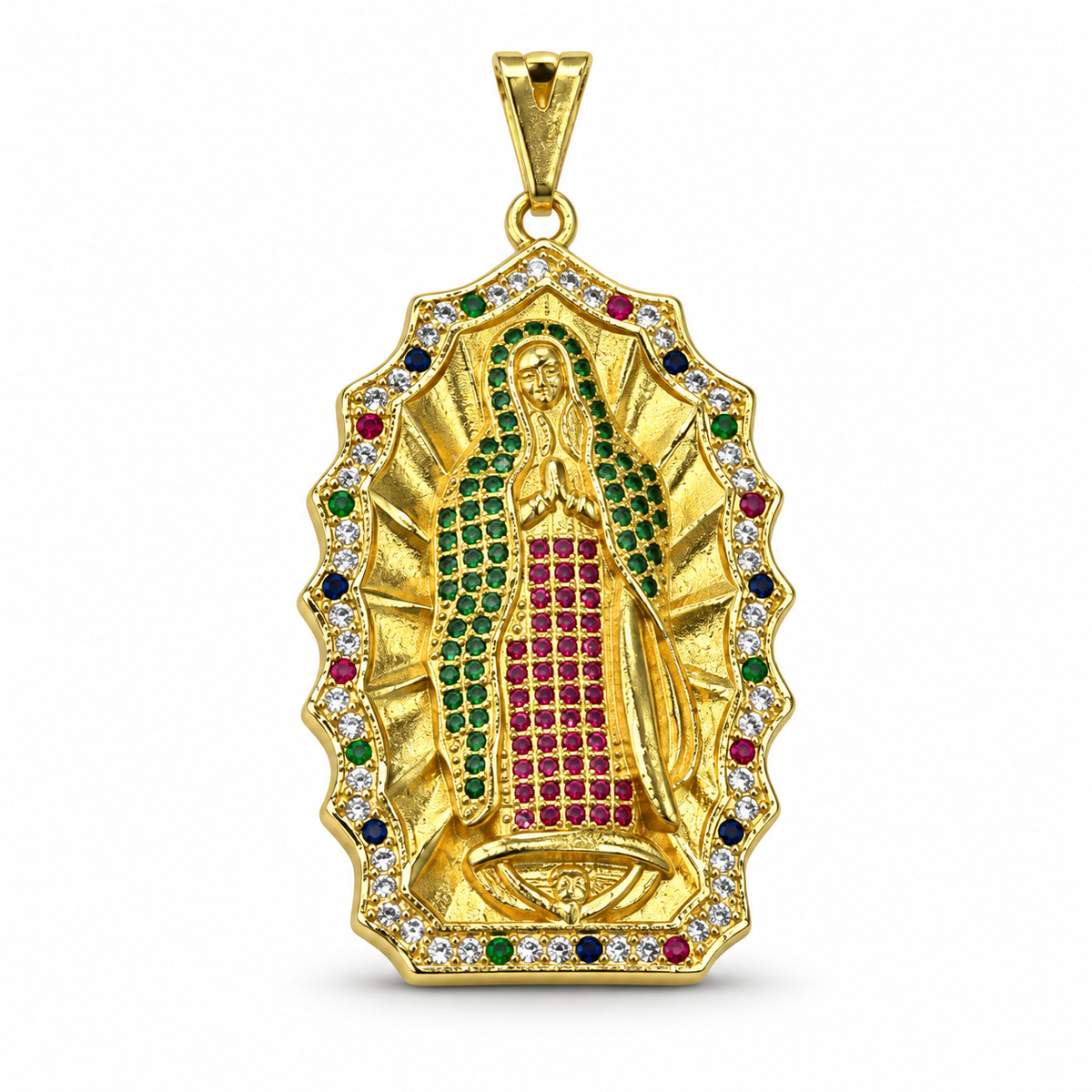 Dije Virgen de Guadalupe circonada sin cadena