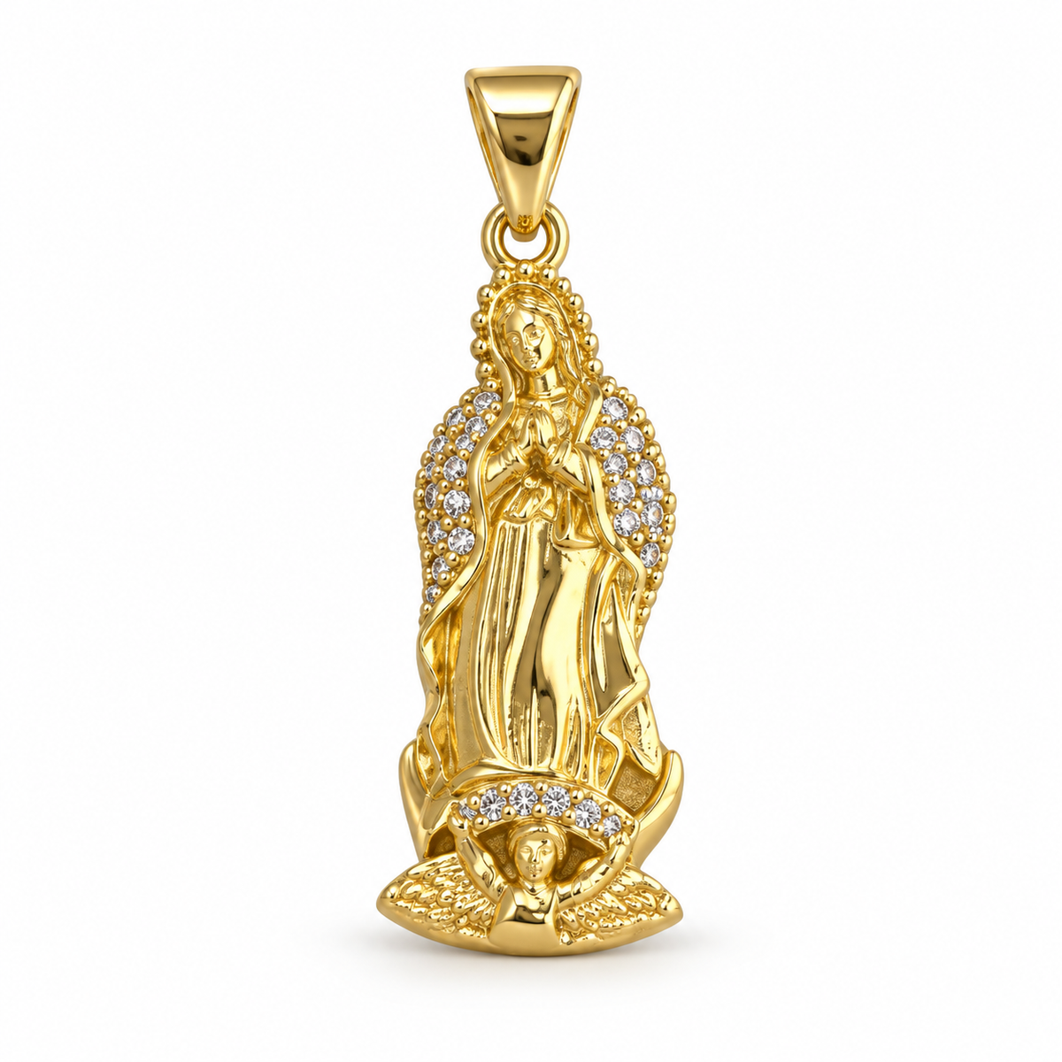Dije Virgen 3D circonada sin cadena