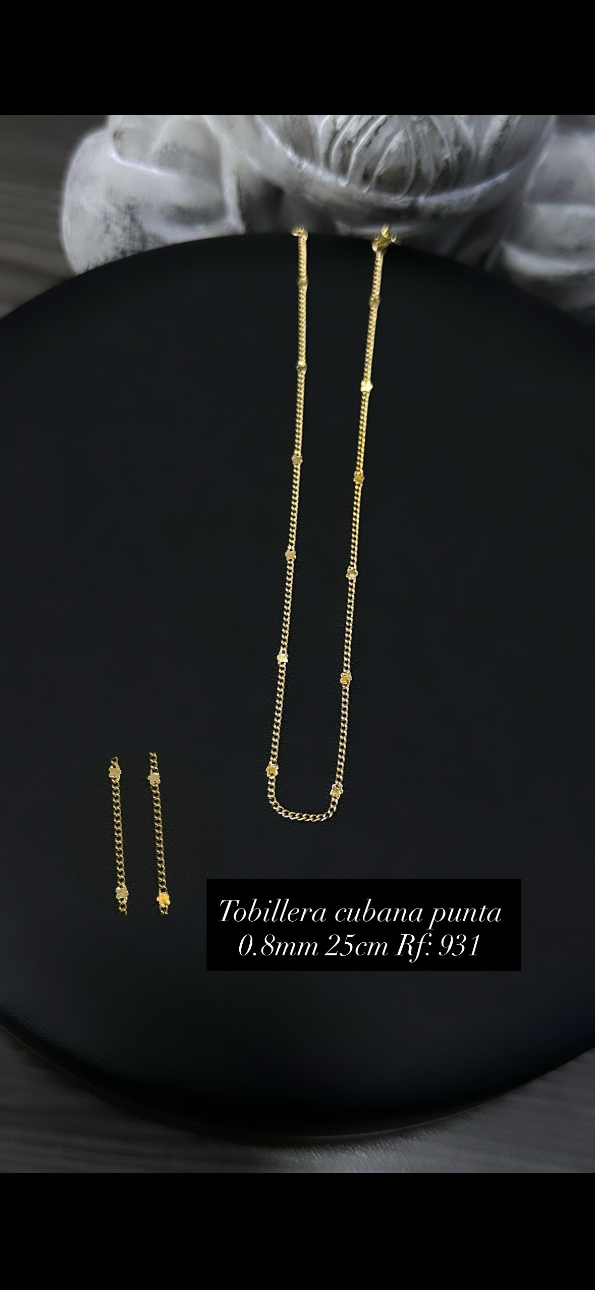 Tobillera Cubana punta 0,8 mm – 25 cm Ref. 931