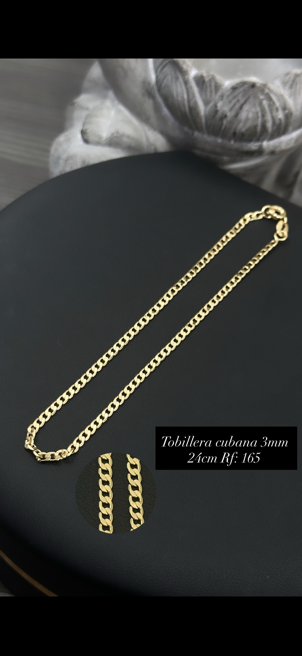 Tobillera Cubana 3 mm – 24 cm Ref. 165