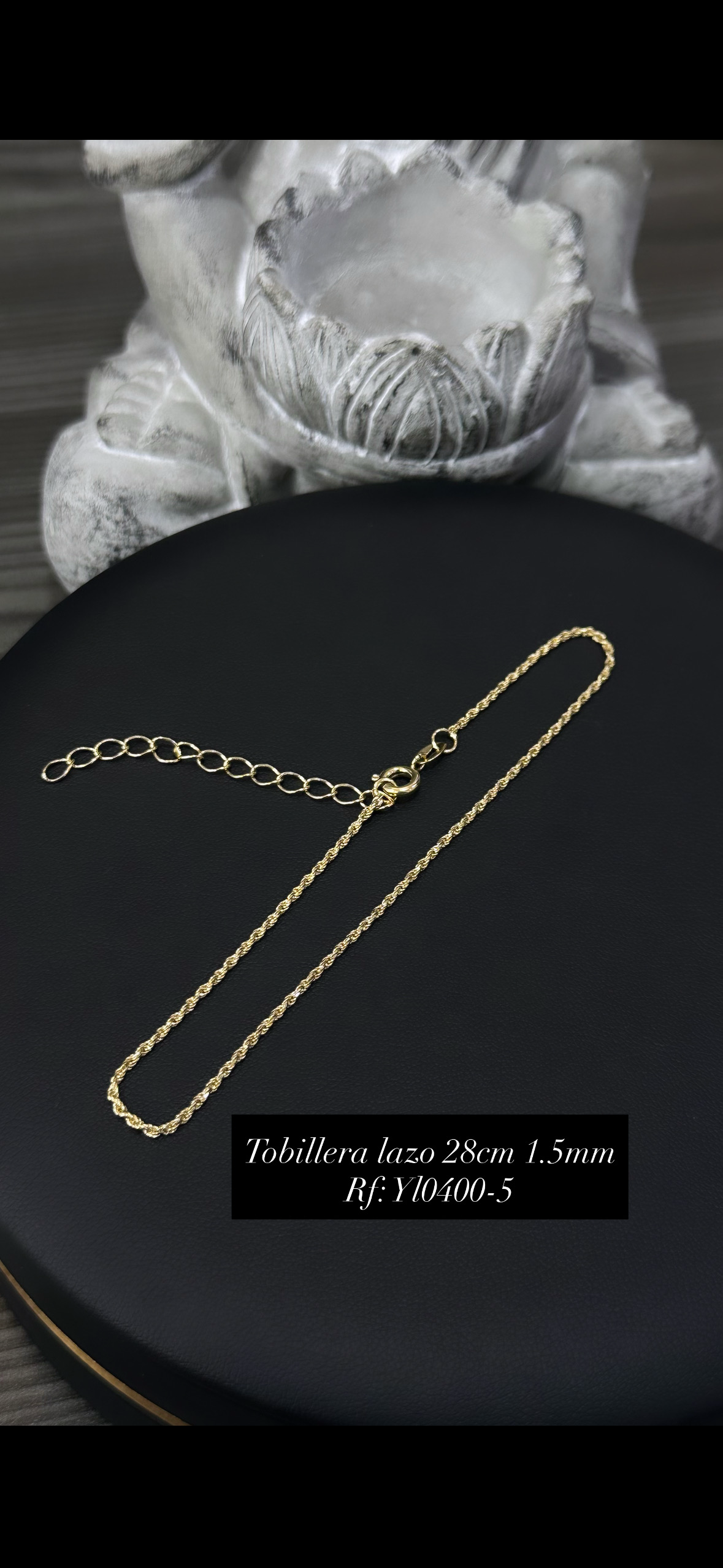 Tobillera Lazo 1,5 mm – 28 cm Ref. YI0400-5
