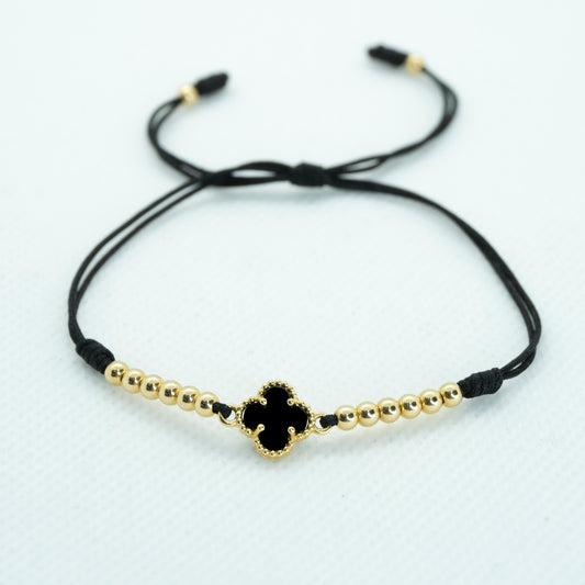 PULSERA TEJIDA DOBLE HILO VC NEGRO