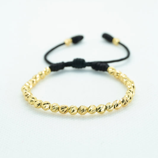 PULSERA TEJIDA CON BALIN DIAMANTADO