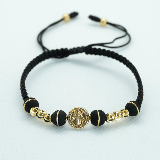 PULSERA TEJIDA CON NEOPRENO DIJE SAN BENITO MINI