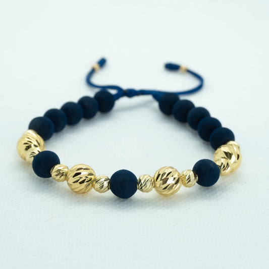 PULSERA TEJIDA CON NEOPRENO Y BALIN DIAMANTADO