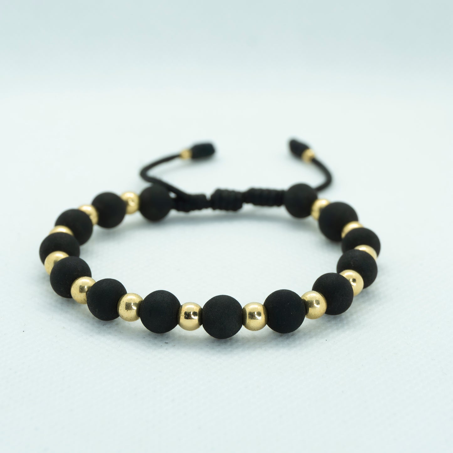 PULSERA TEJIDA CON NEOPRENO Y BALIN LISO