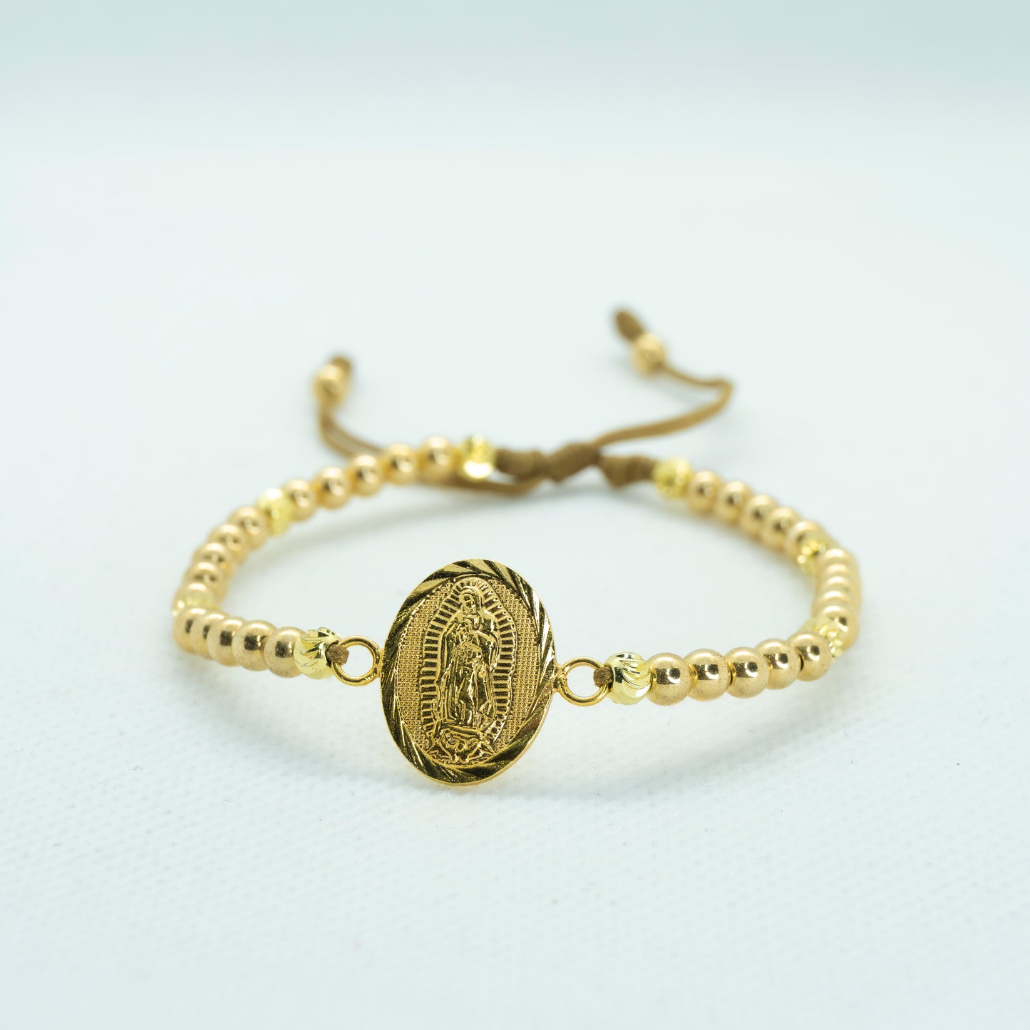 PULSERA TEJIDA BALIN DIJE VIRGEN DE GUADALUPE