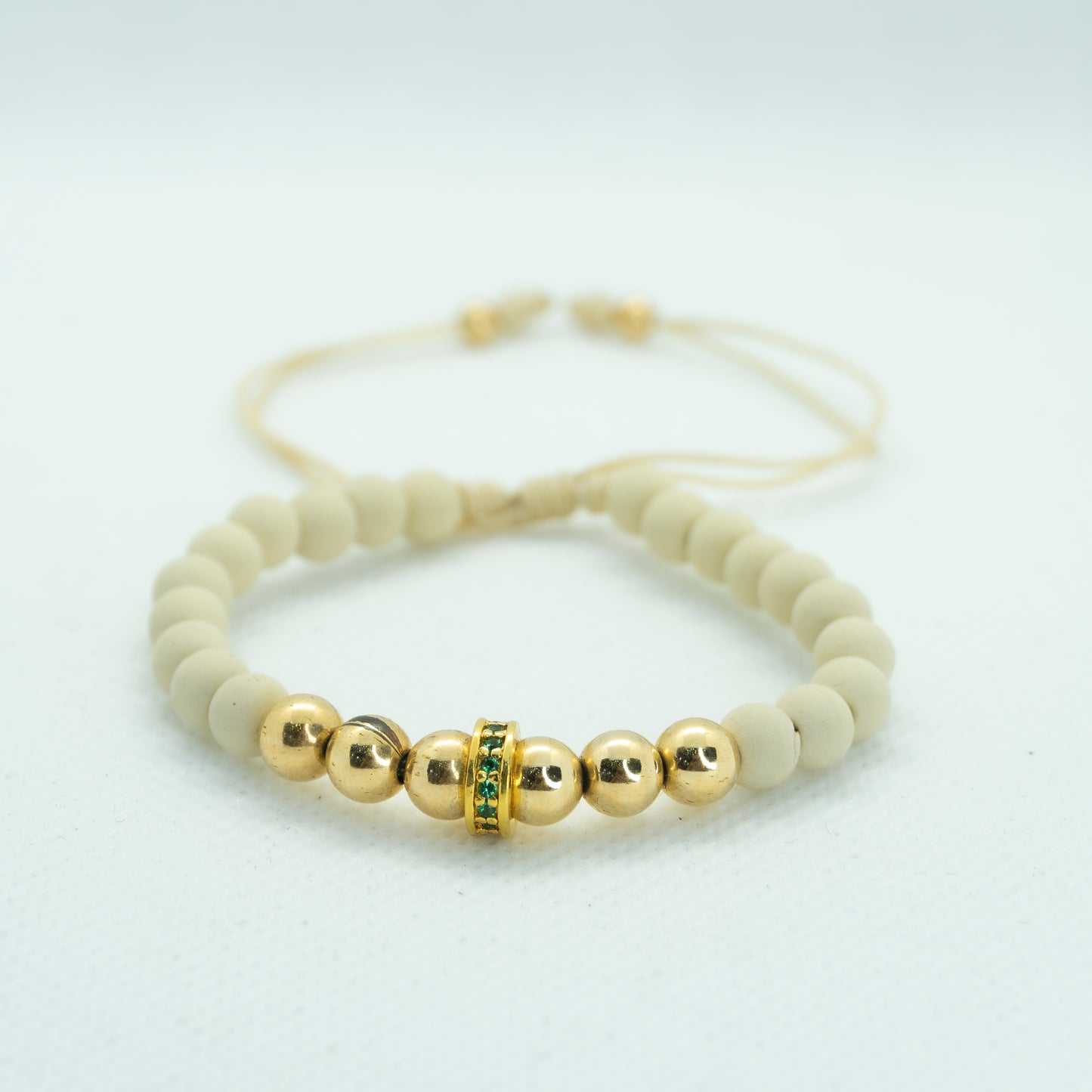 PULSERA TEJIDA NEOPRENO Y RONDEL