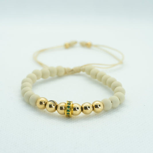 PULSERA TEJIDA NEOPRENO Y RONDEL