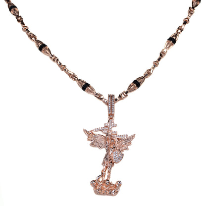 CADENA TEJIDO RUSTICO DUBAI ROSA + DIJE OBSEQUIO