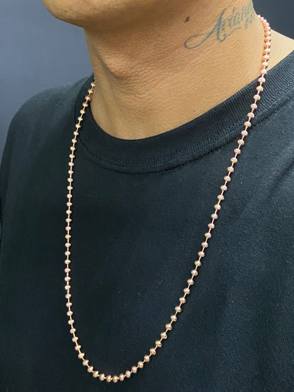 ¡Super Promoción! Cadena Militar Diamantado oro laminado 18k  rosa