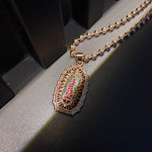 Cargar imagen en el visor de la galería, ¡Super Promoción! Cadena Militar Oro Laminado 18k Rosada Dije Virgen Guadalupe Mediana
