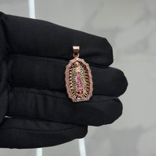 Cargar imagen en el visor de la galería, ¡Super Promoción! Cadena Militar Oro Laminado 18k Rosada Dije Virgen Guadalupe Mediana
