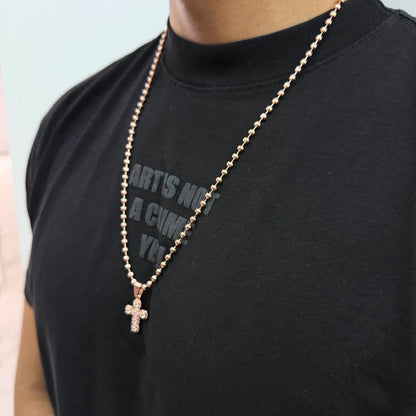 ¡Super Promoción! Cadena Militar Oro Laminado 18k Rosada Dije Cruz Circones