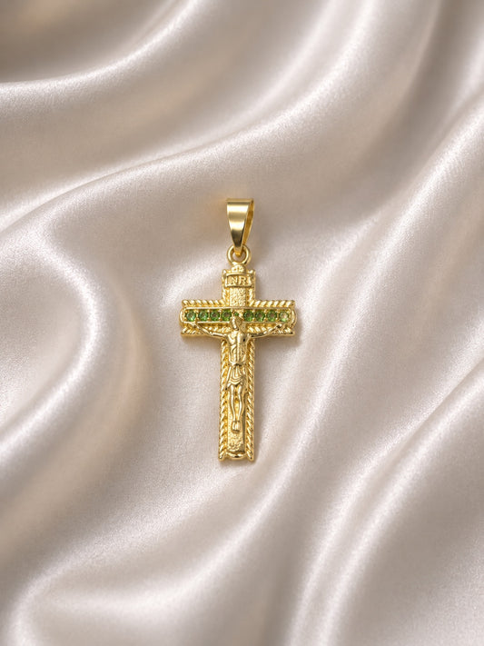 Dije Cristo Inri Circones verdes