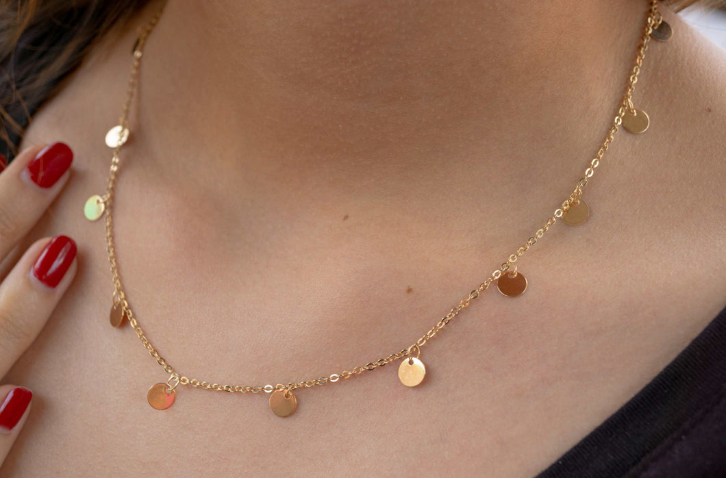 Collar Argolla Lamina Circulo.