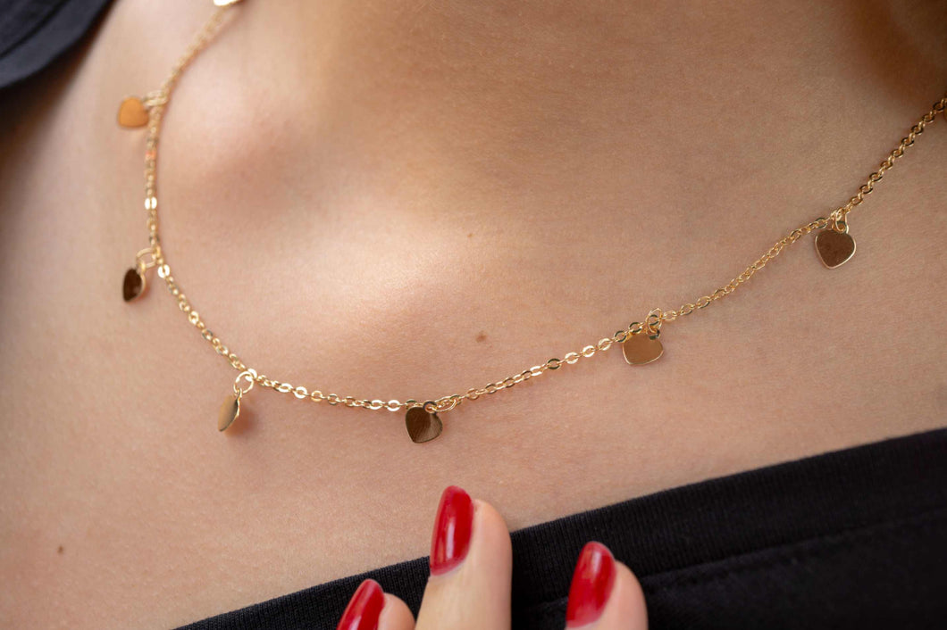 Collar Argolla Corazones
