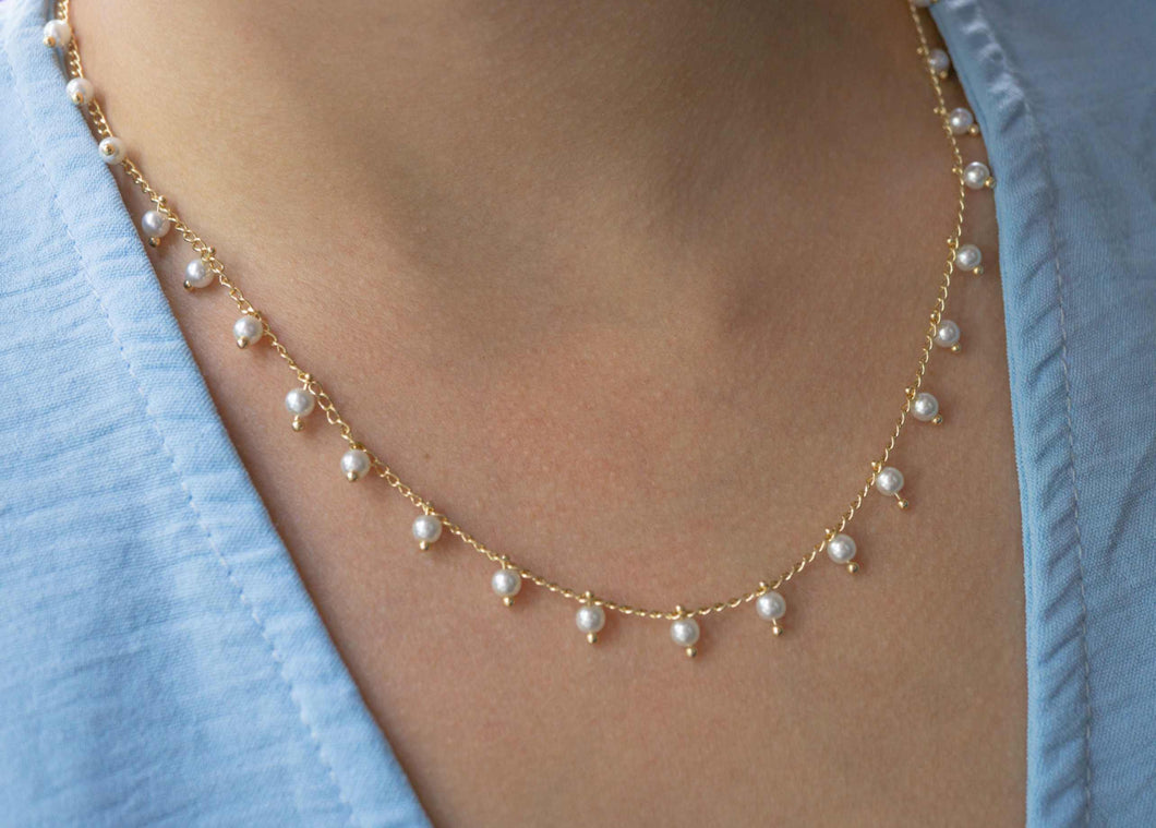 Collar Perlas Colgantes 45cm
