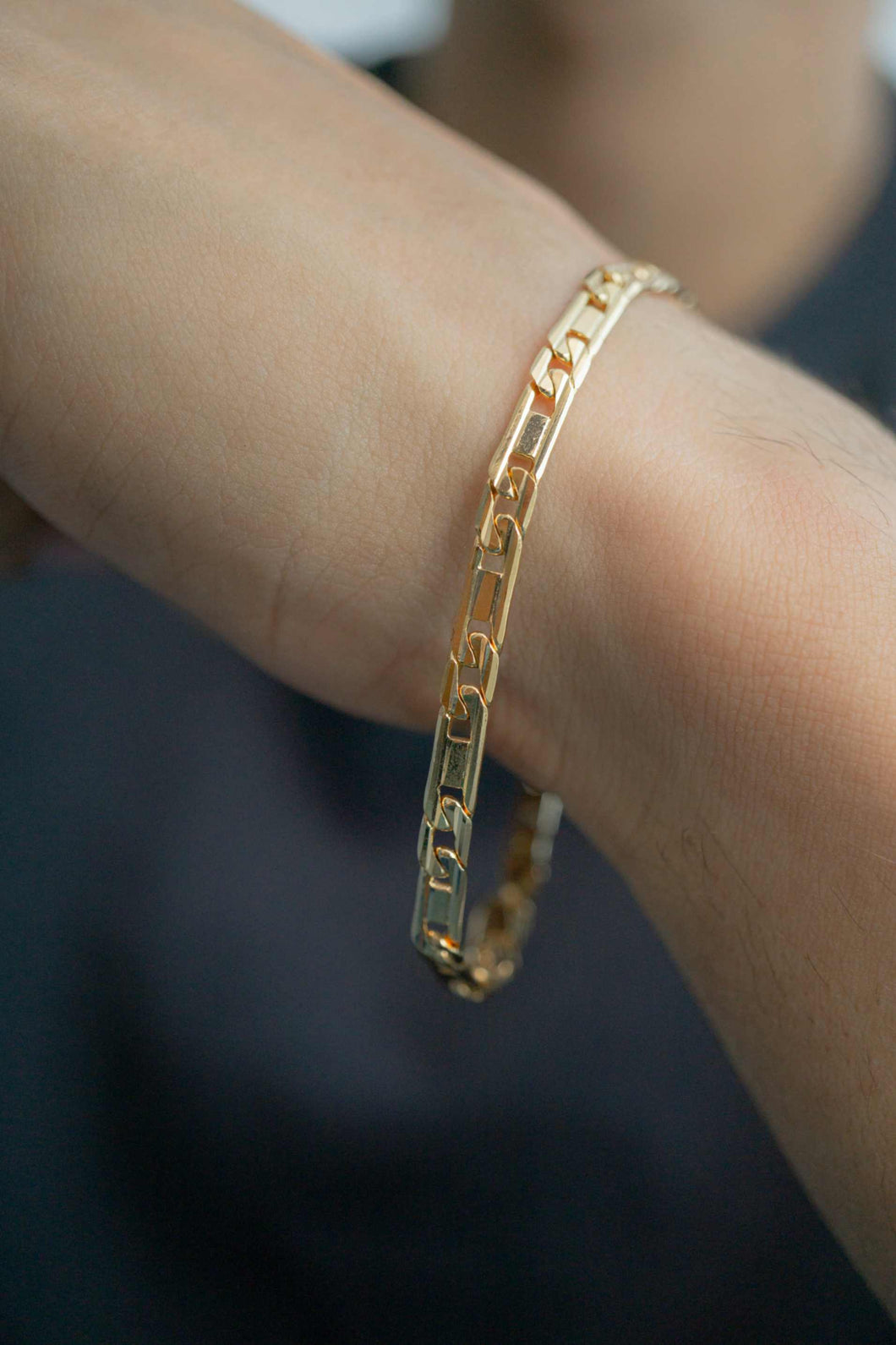 Pulsera Espejo Eslabón Troquelado 4MM 21CM