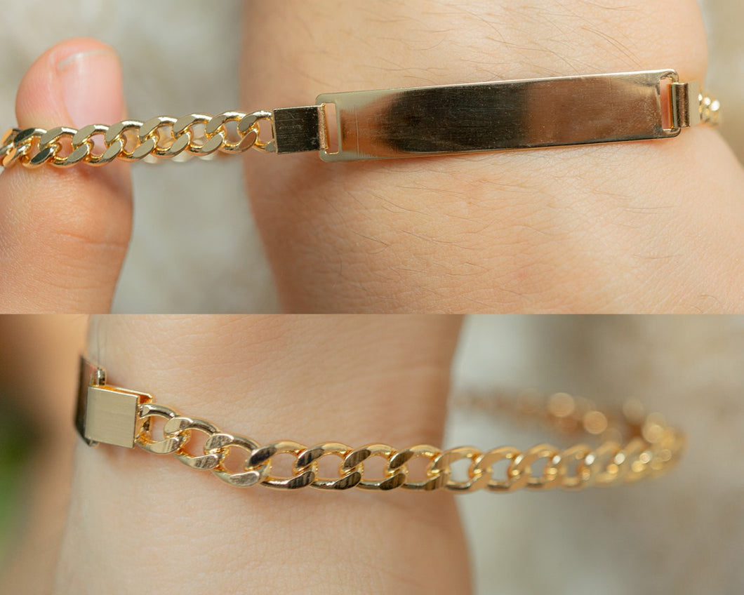Pulsera Placa Tejido Cubana 21CM 5MM