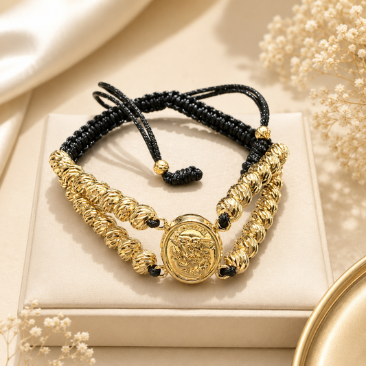 PULSERA BALINES DIAMANTADOS DOBLE CARRIL SAN MIGUEL