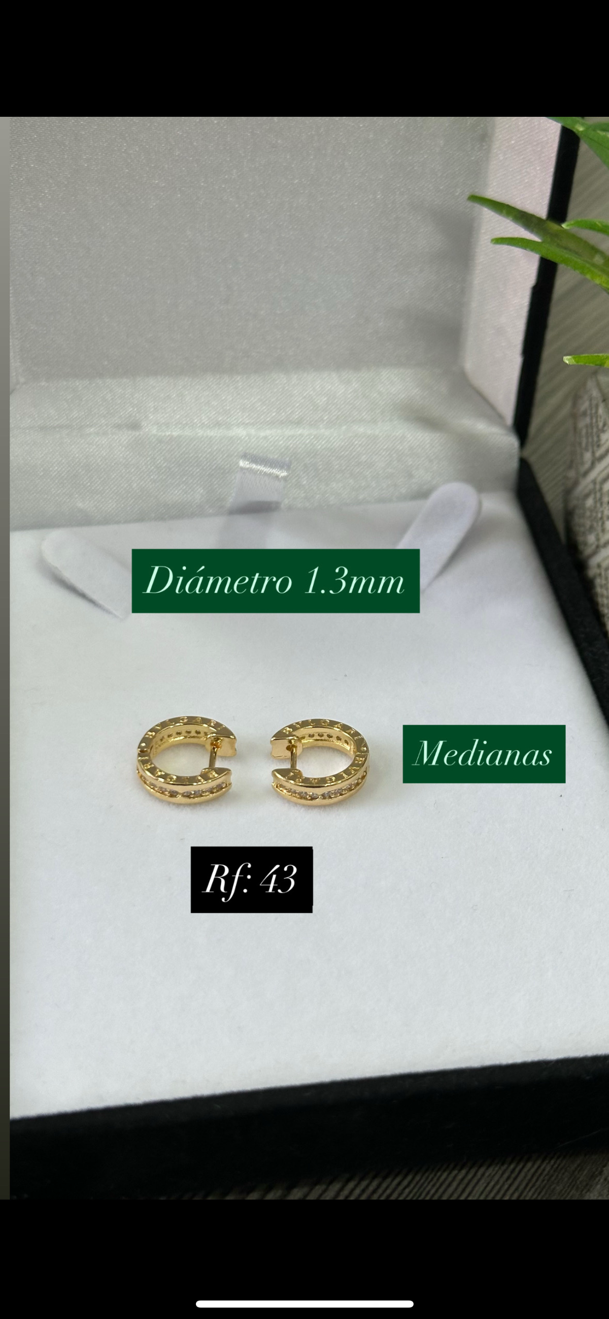 CANDONGA TRIPLE FILA DE ZIRCONES 13 MM – REF. 43