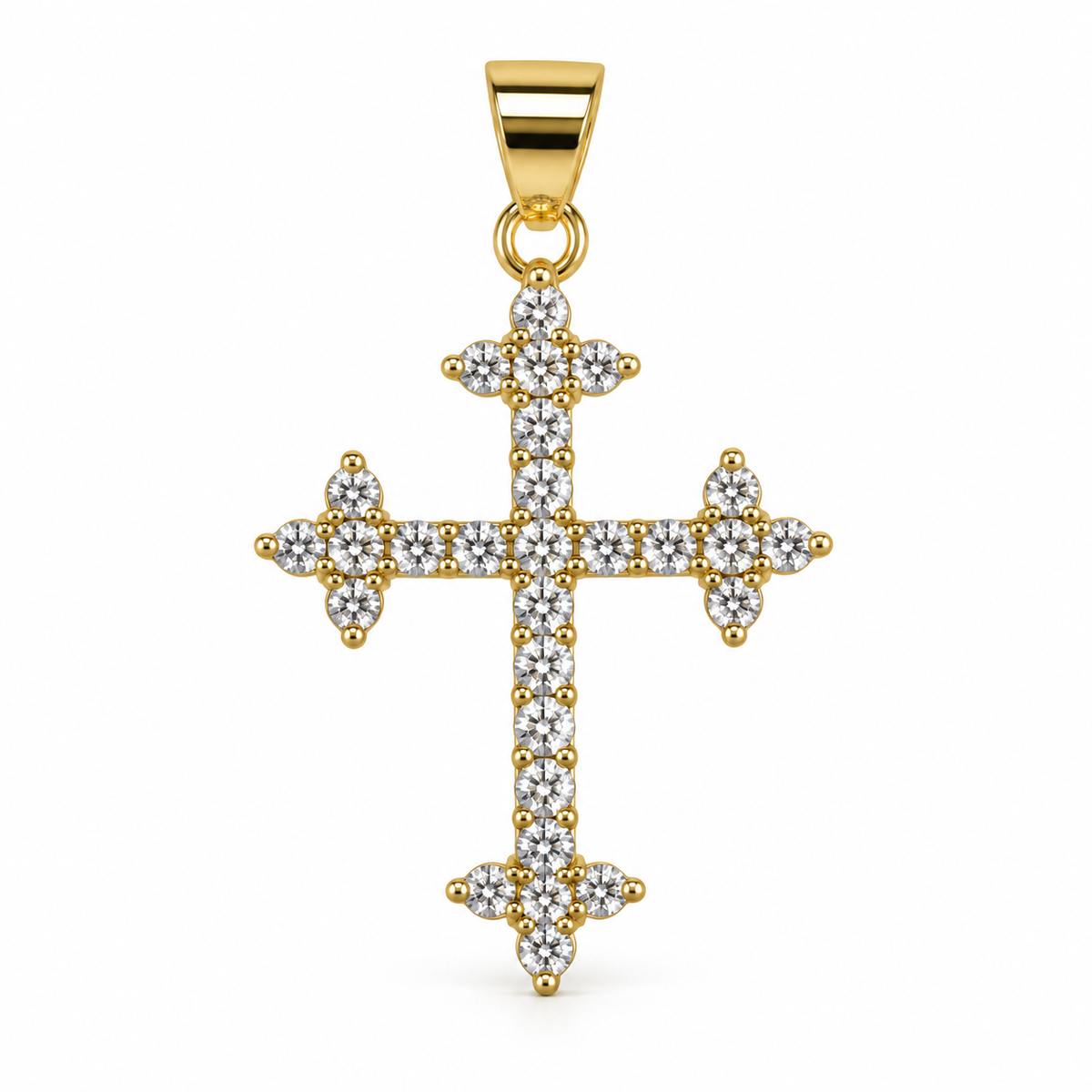 Dije Cruz con estrellas en las puntas sin cadena