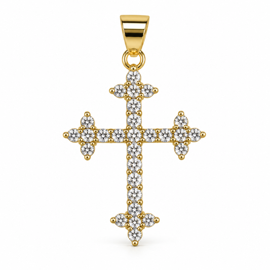 Dije Cruz con estrellas en las puntas sin cadena