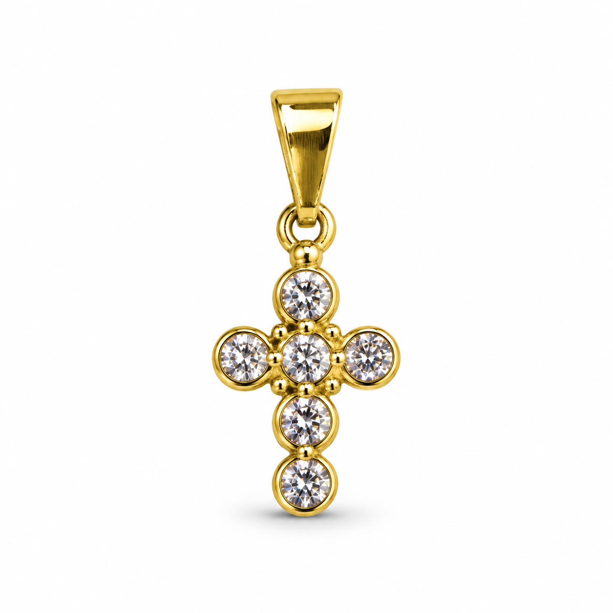 Dije Cruz de puntos con circones sin cadena