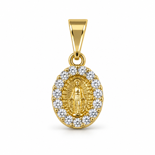 Dije Virgen Milagrosa circonada pequeña sin cadena
