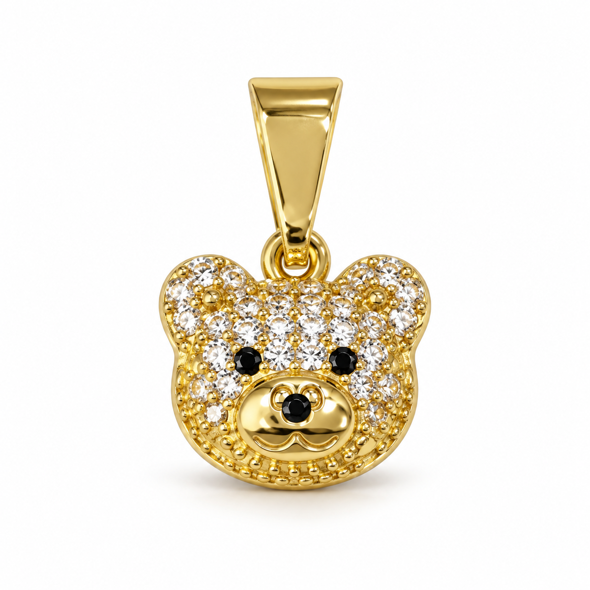 Dije Rostro de oso con circones blancos sin cadena