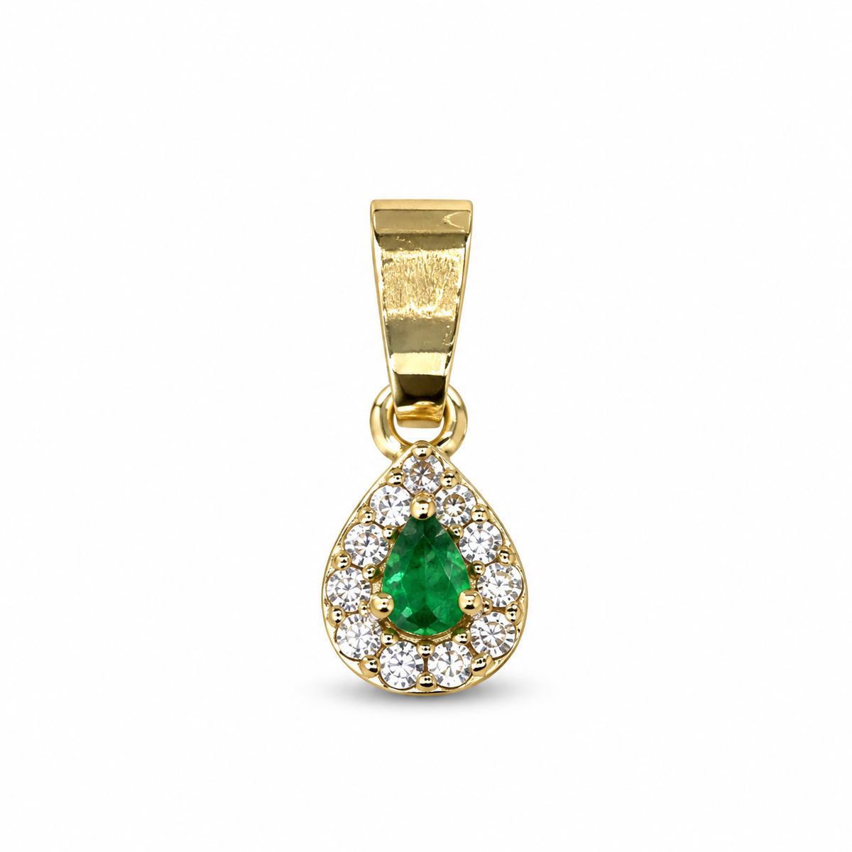 Dije Gota con piedra verde sin cadena