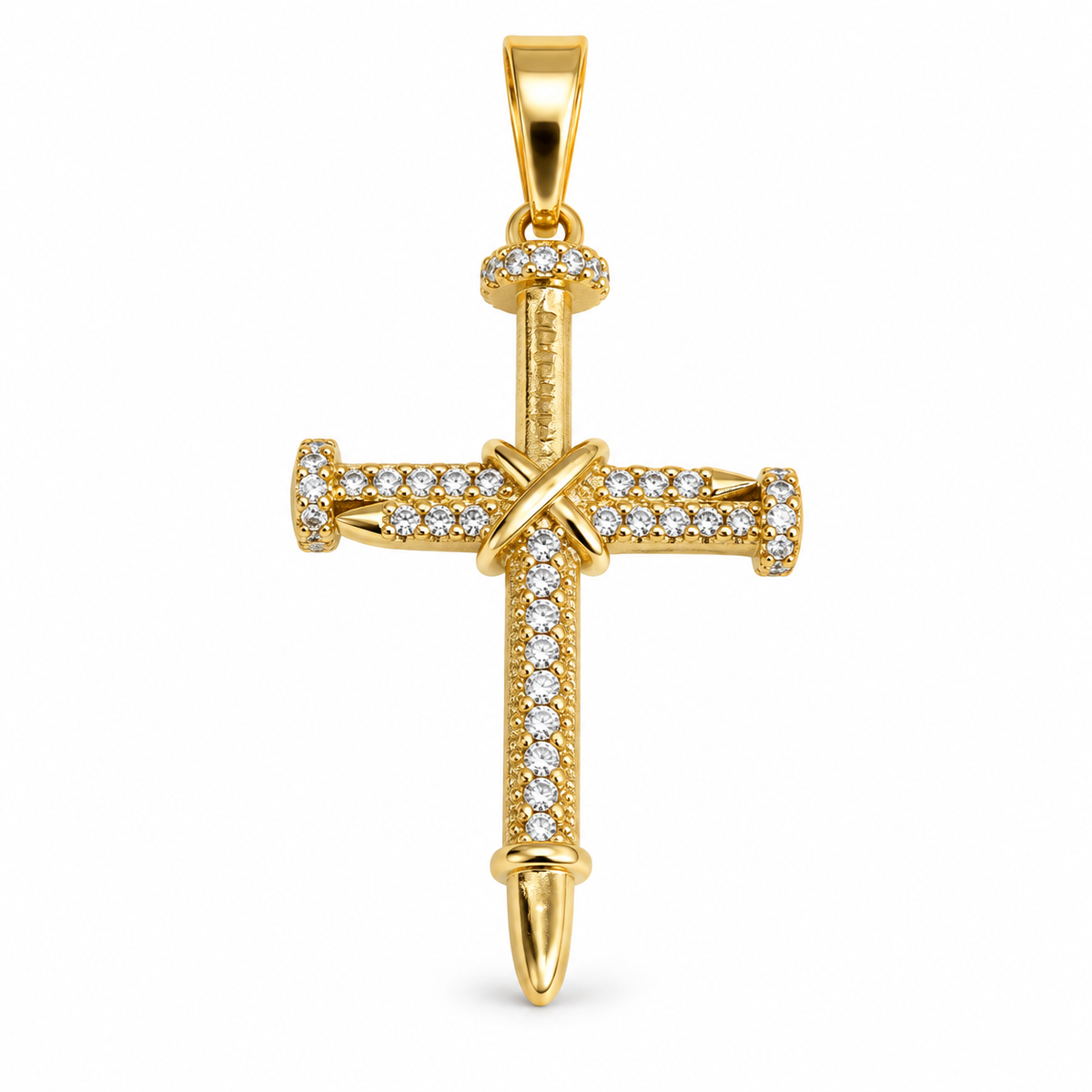 Dije Cruz de clavos circonada sin cadena