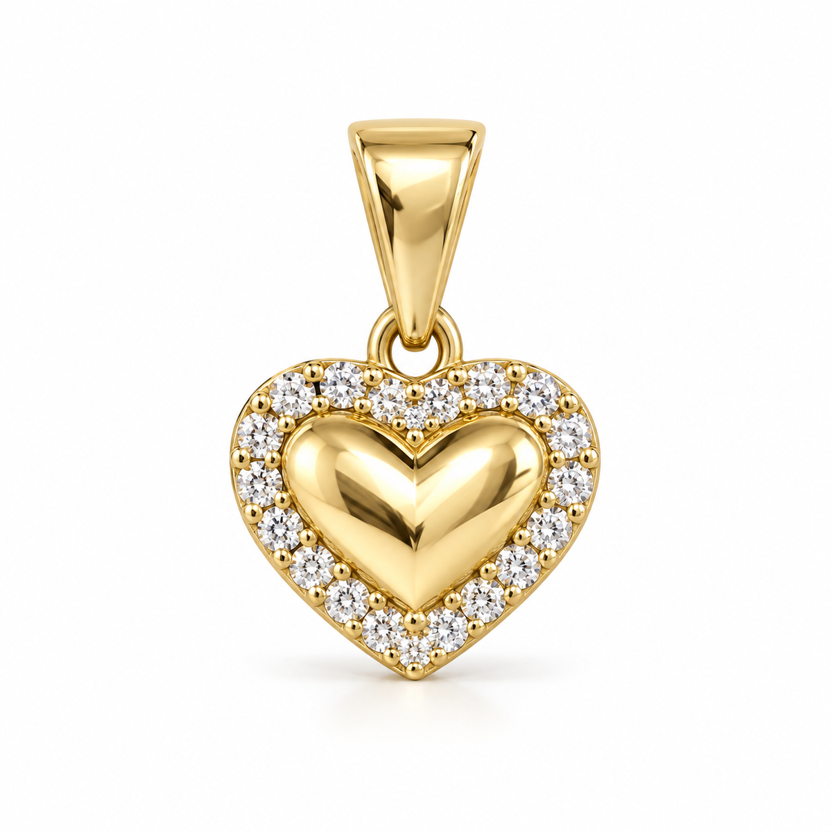 Dije Corazón calado circonado sin cadena