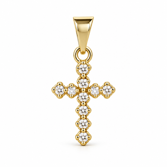 Dije Cruz de once circones 10 mm sin cadena