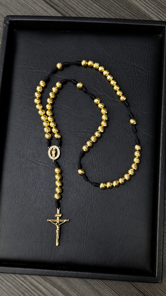 Camándula San Judas Tadeo tejida diamantada · 65 cm