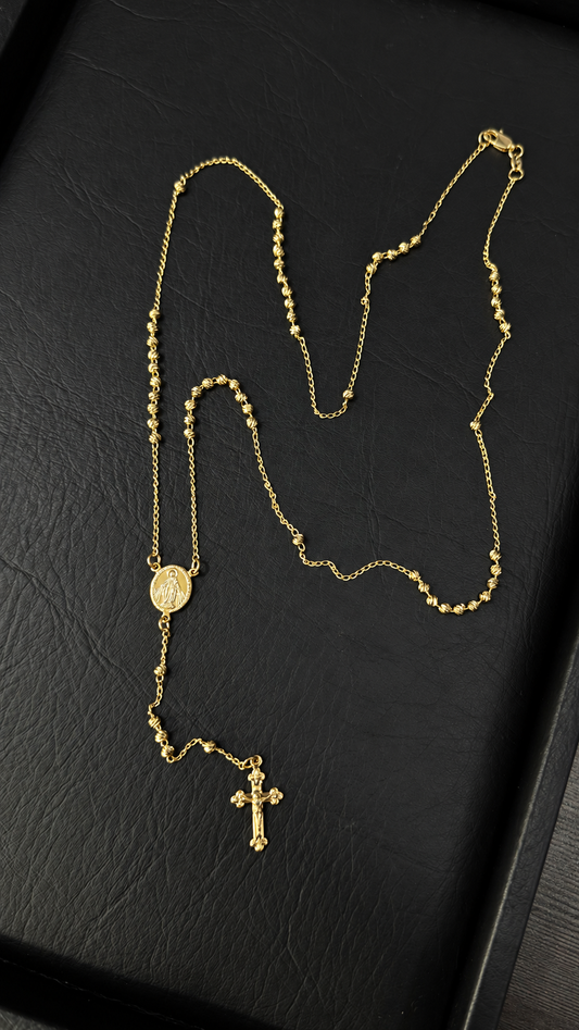 Camándula Virgen Milagrosa diamantada · 65 cm