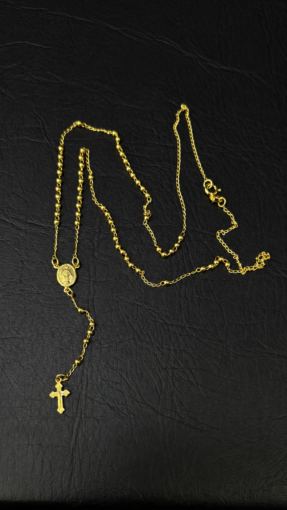 Camándula Virgen Milagrosa con balines de 3 mm · 60 cm