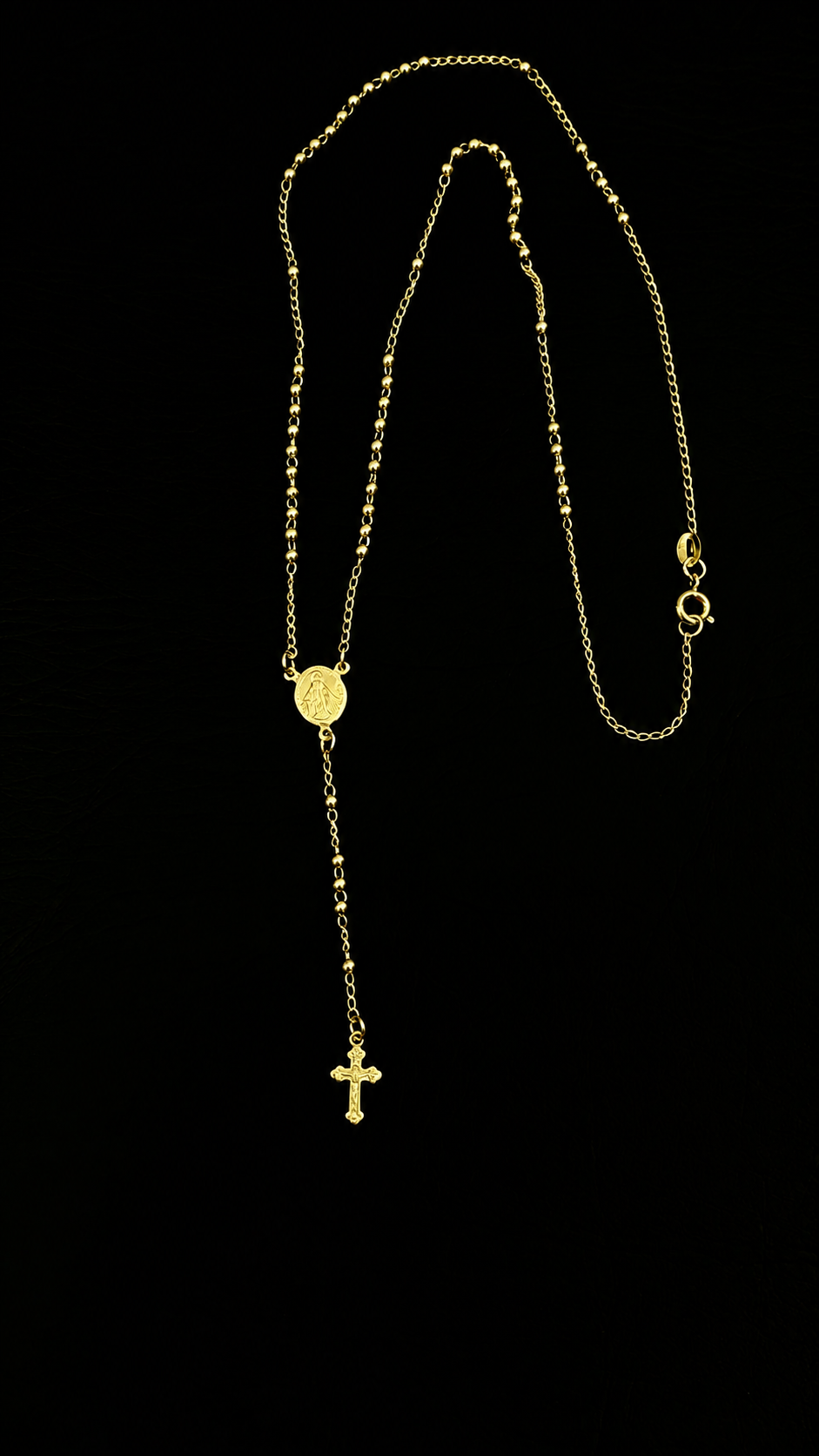 Camándula Virgen Milagrosa con balines · 50 cm