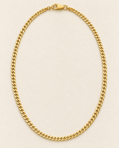 Vista completa ilustrativa de cadena Cubana espejo de 60 cm y 3.5 mm