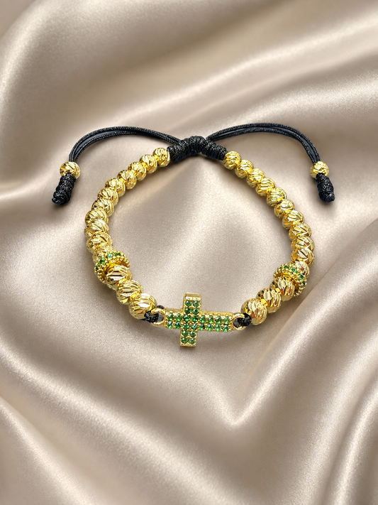 PULSERAS BALINES  CON CRUZ VERDE