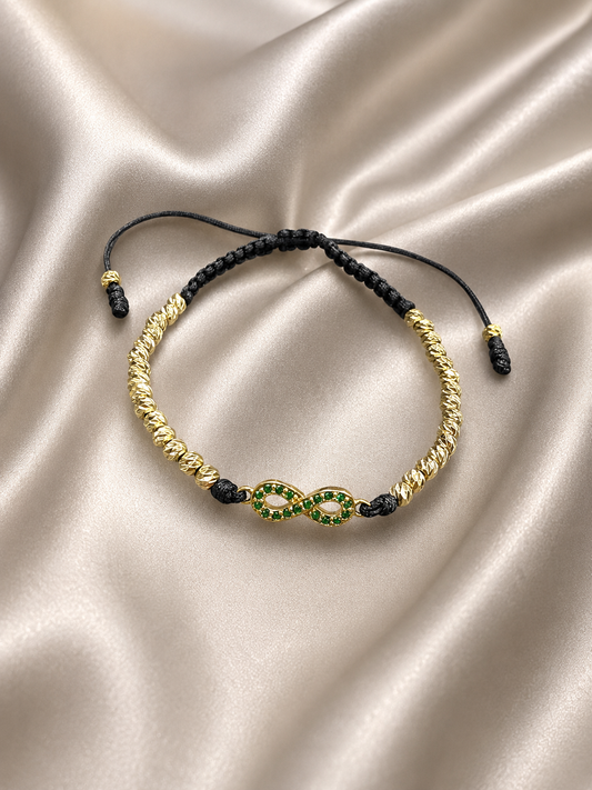 PULSERA BALINES INFINITO CIRCONADO VERDE #4