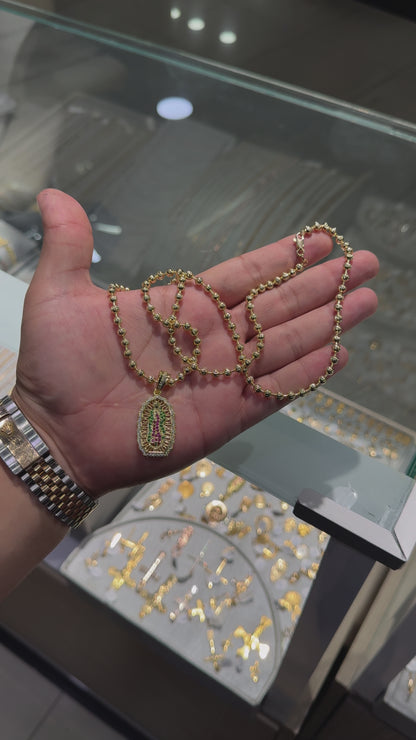 ¡Super Promoción! Cadena Militar Oro Laminado 18k con Dije Virgen De guadalupe