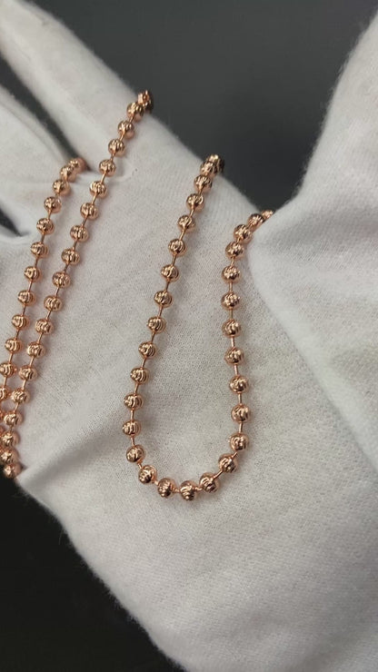 ¡Super Promoción! Cadena Militar Diamantado oro laminado 18k  rosa