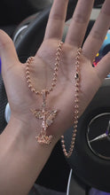 Cargar y reproducir el video en el visor de la galería, ¡Super Promoción! Cadena Militar Oro Laminado 18k Rosada San Miguel Grande
