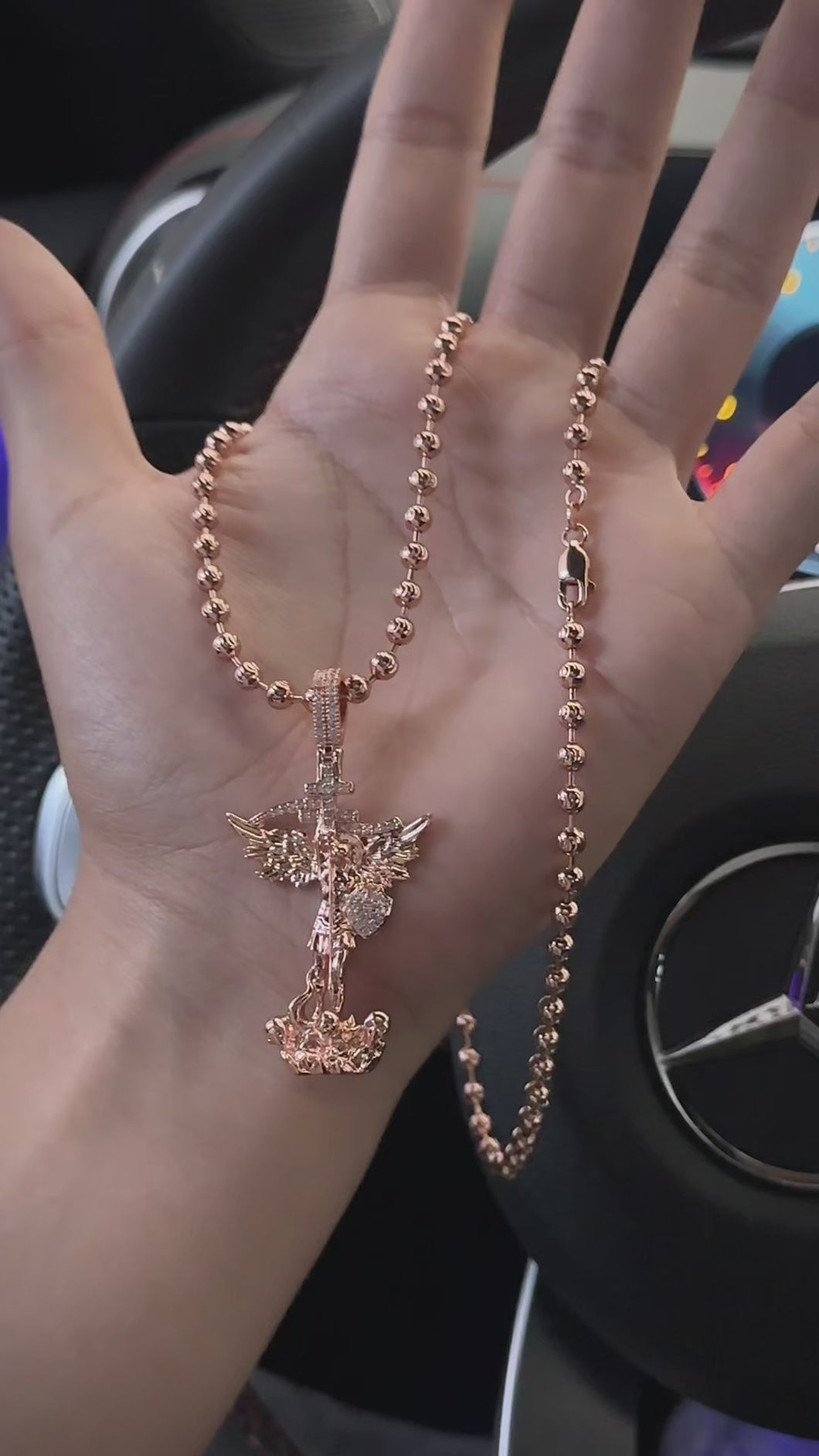 ¡Super Promoción! Cadena Militar Oro Laminado 18k Rosada San Miguel Grande